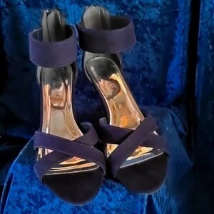 Sophie Taylor 9m ankle strap, zip back wedge heel.